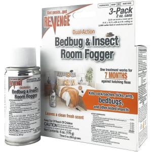 imageBonide Revenge Dual Action Bedbug ampamp Insect Room Fogger Pack of 3 Long Lasting Protection Against Fleas Ticks Cockroaches Ants