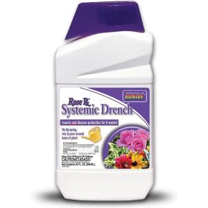 imageBonide Rose Rx Systemic Drench 32 oz Concentrate Garden Insect ampamp Disease Prevention for Roses Flowers and Ornamentals
