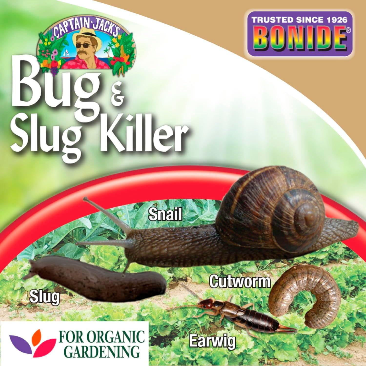 imageBonide Captain Jacks Bug ampamp Slug Killer Granules 3 lb Long Lasting Protection For Organic Gardening Safe for Pets