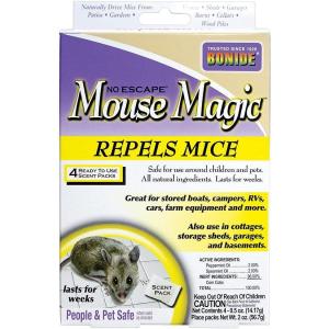imageBonide Mouse Magic Mouse Repellent Scent Packs 4 ReadytoUse Packs for Indoor ampamp Outdoor Use People ampamp Safe 12pkScent Packs