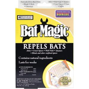imageBonide Bat Magic Bat Repellent Pack of 4 ReadytoUse Peppermint Oil Scent Packs for Long Lasting Indoor Bat Control4 Count Pack of 1